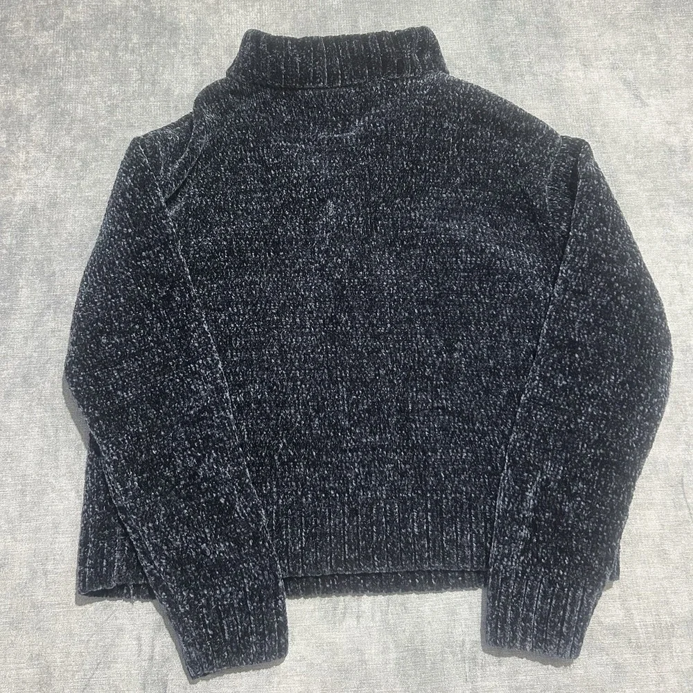 YOUNGLA Women's Navy Blue‎ 1/4 Zip Pullover Sweater Size L Boxy Casual Stretch